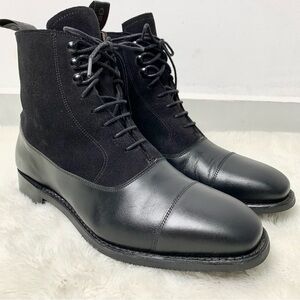 CHEANEY Women's Anna D Balmoral Boot in Black Calf Leather Black Suede Size 5 UK